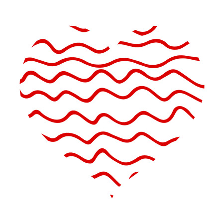 heart shape design for love symbols. Heart red and whiteのイラスト素材