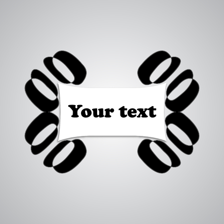 frame text black white shadowのイラスト素材