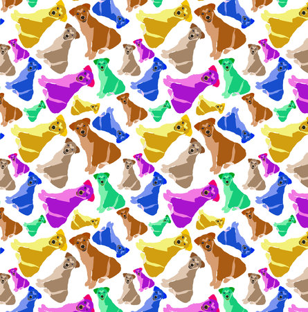 Pug. Vector seamless pattern dog patternのイラスト素材