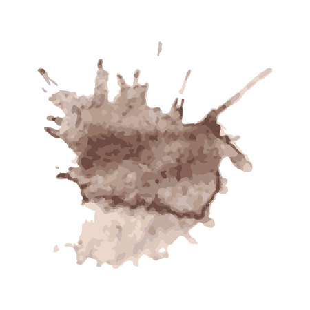 Set of brown paint, ink, grunge, dirty brush strokes.のイラスト素材