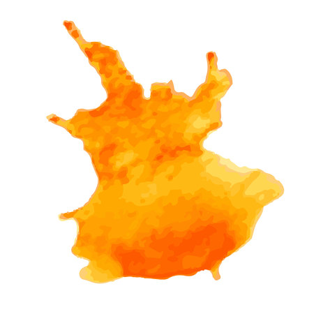 Set of yellow paint, ink, grunge, dirty brush strokes. splash yellow orangeのイラスト素材