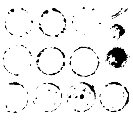 Set of black paint, ink, grunge, dirty brush strokesのイラスト素材