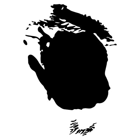 Set of black paint, ink, grunge, dirty brush strokesのイラスト素材