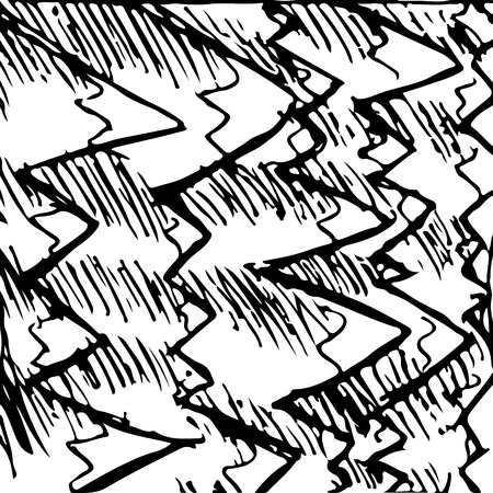 black and white abstract hand drawn texture. Endless pattern with lines. Template for design and decorationのイラスト素材