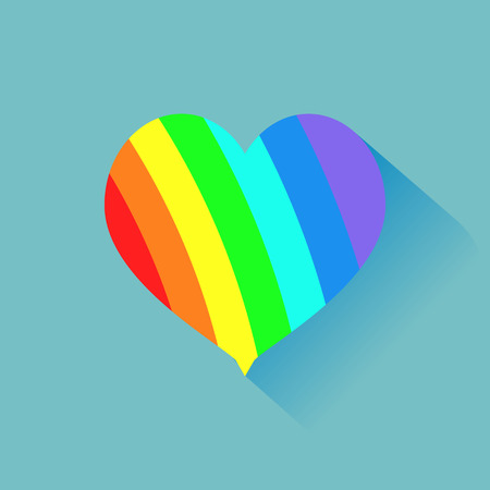 Flat heart icon. Heart rainbowのイラスト素材