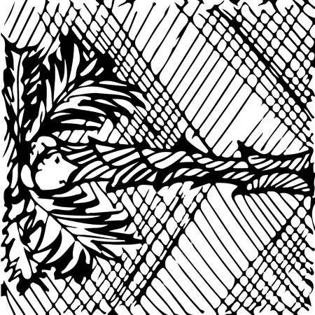 black and white abstract hand drawn texture.のイラスト素材