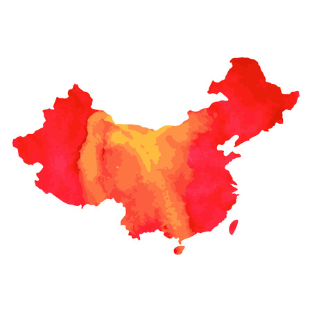 China world map with a pixel diamond texture. World map geography.のイラスト素材