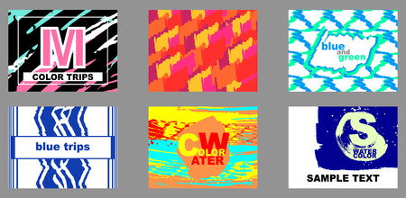 Vector set of artistic creative cards.のイラスト素材