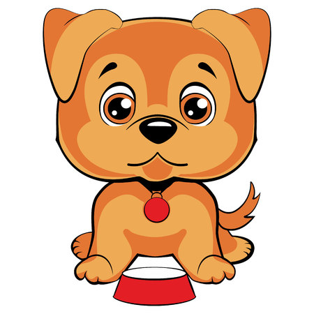 Cute cartoon dog. Children s illustration. Funny baby animal. Vector illustrationのイラスト素材