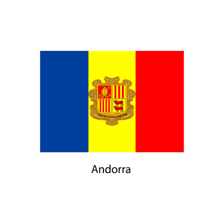 Flag of Andorra. Vector.のイラスト素材