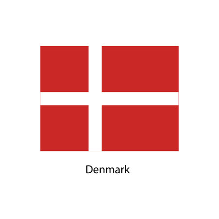 Denmark Flag. Official colors and proportion correctly. National Flag of Denmark. Denmark Flag vector illustration.のイラスト素材
