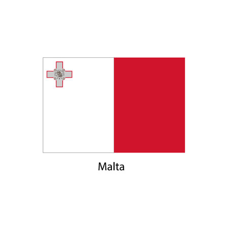 Malta flag vector. original and simple Malta flag isolated vector in official colors and Proportion Correctlyのイラスト素材