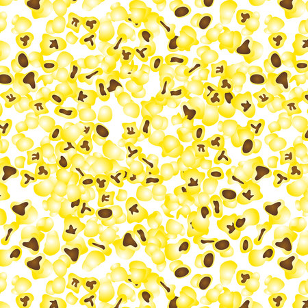 Popcorn pattern on white backgroundのイラスト素材