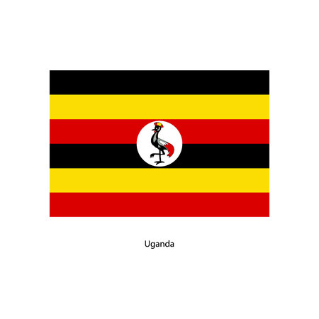 Vector Uganda flag, Uganda flag illustration, Uganda flag picture, Uganda flag imageのイラスト素材