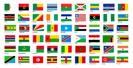 Flags of Africa states vector setのイラスト素材