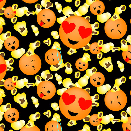 Popcorn and Smileysのイラスト素材