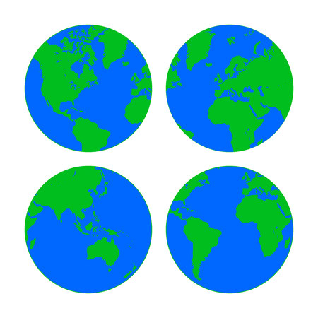 Earth globes. Vector illustration.のイラスト素材