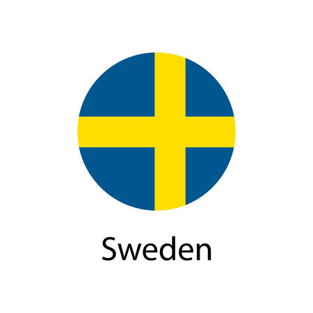 Sweden Flag on a circular form.のイラスト素材
