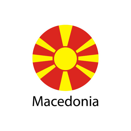 Macedonia Flag vector illustration. Macedonia Flag. National Flag of Macedonia.のイラスト素材