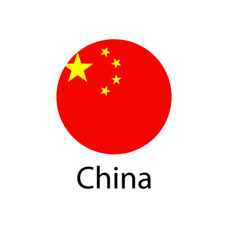 China flag, official colors and proportion correctly. National China flag. Vector illustration.のイラスト素材