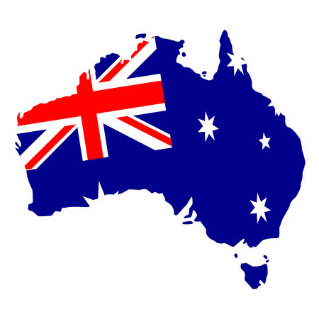 Australia map with flagのイラスト素材