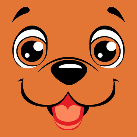 cartoon face happy dogのイラスト素材
