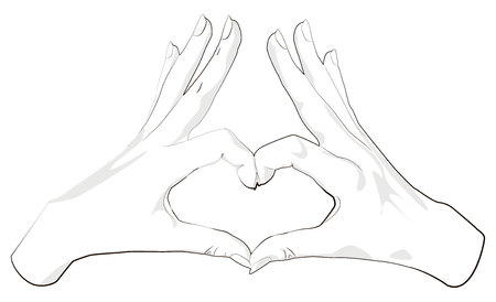 Hand forming a heart shapeのイラスト素材