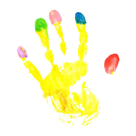 hand print paint bright colorのイラスト素材