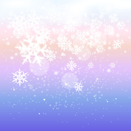 background with snowflakes falling from the skyのイラスト素材