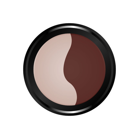 Makeup kit color icon. Cosmetic. Women goods. Eye shadows in case.のイラスト素材