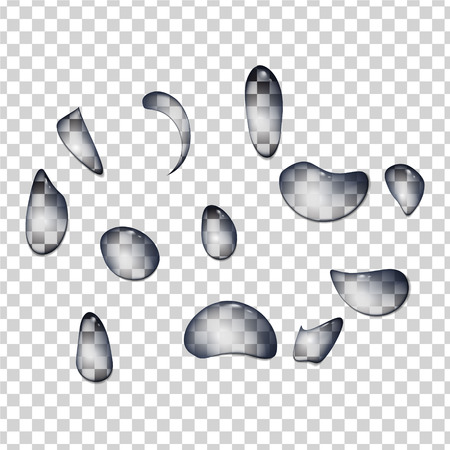 Realistic water drops. Clean drop condensation illustrationのイラスト素材