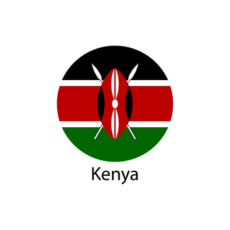 The flag of Kenya in the form of a circle and the name of the countryのイラスト素材