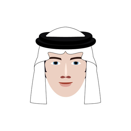 arabian man profile iconのイラスト素材