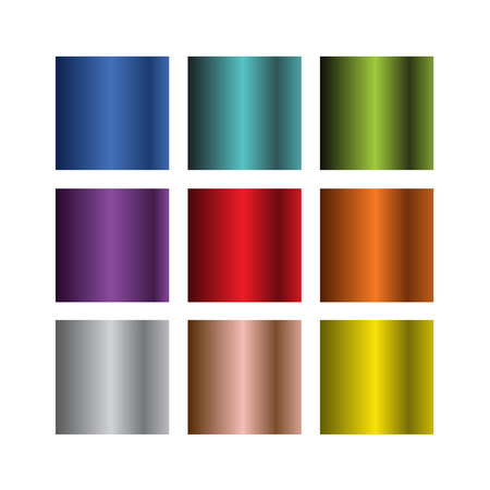 set of bright gradient colors for metalのイラスト素材