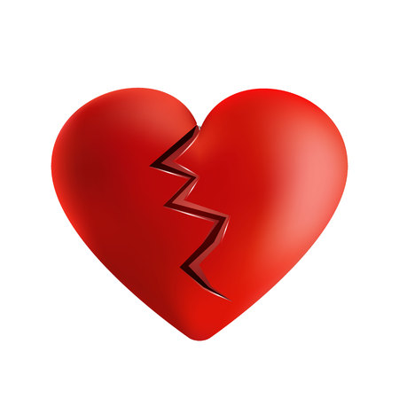 Polygonal 3D broken heart on warm low poly backgroundのイラスト素材