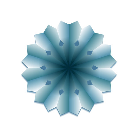 illustration of paper snowflake with shadowのイラスト素材