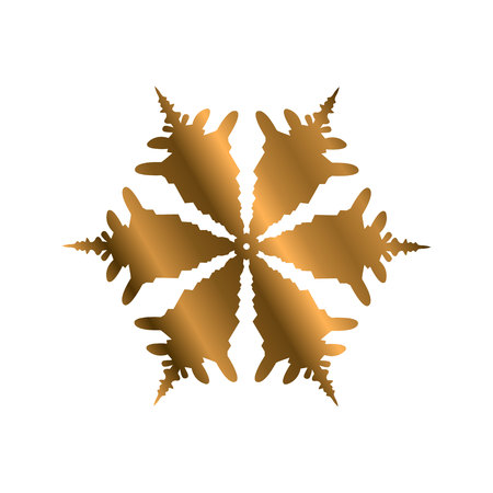 set of beautiful snowflakes in gold sequinsのイラスト素材