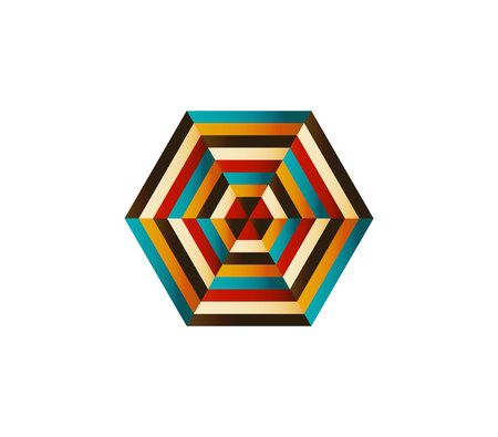 Blended Hexagon comb multi colorのイラスト素材