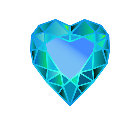 gemstone, diamond in the form of a heart of blueのイラスト素材