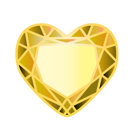 gemstone, diamond in the form of a heart of yellowのイラスト素材