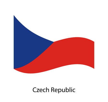 Czech Republic vector flags set. 5 wavy 3D cloth pennants fluttering on the wind. EPS 8 created using gradient meshes isolated on white background. Five flagstaff design elements from world collectionのイラスト素材