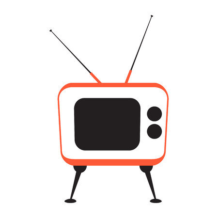 retro TV icon vector television screen illustrationのイラスト素材