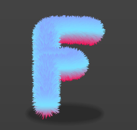 the letter F with the effect of fur. shaggy letterのイラスト素材