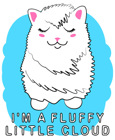 sketch of a cute kitten with black lines vector illustrationのイラスト素材