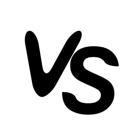 VS versus letters vector logo icon isolated on white background. VS versus symbol for confrontationのイラスト素材
