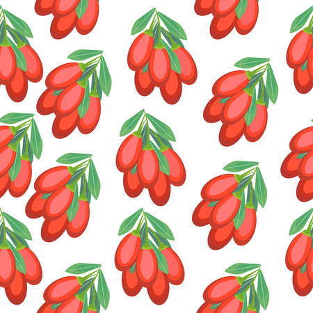 pattern with Goji Berryのイラスト素材