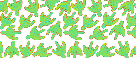 pattern with green cactusのイラスト素材