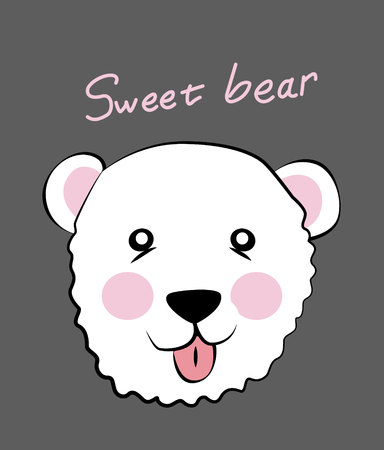 sweet bear slogan and hand drawing illustration. Animal illustration printのイラスト素材