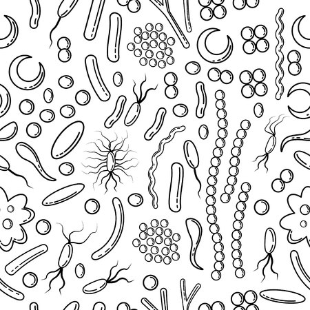 pattern with Bacteria And Virusのイラスト素材