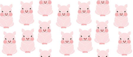 Cute pink pigs patternのイラスト素材